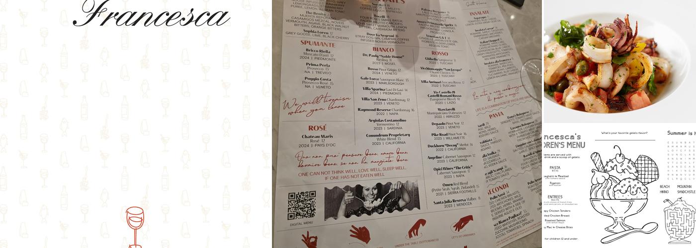 Mia Francesca Menu