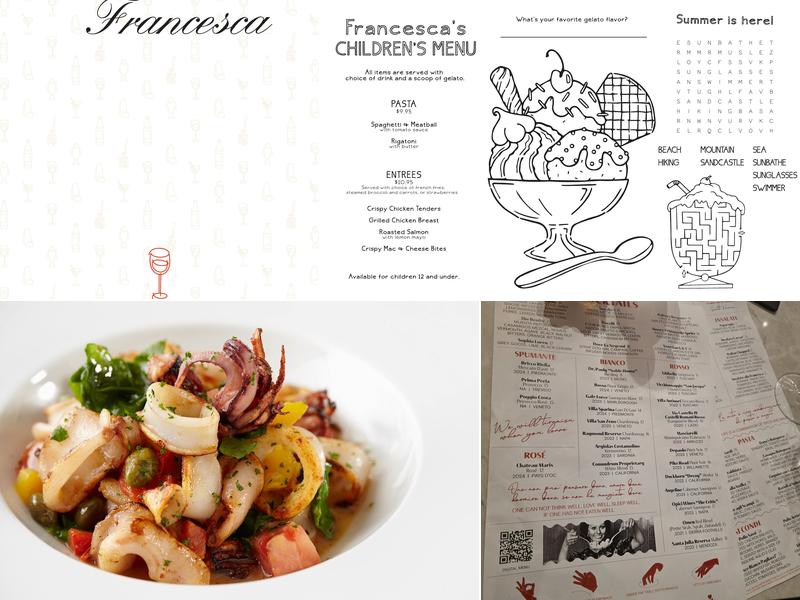 Mia Francesca Menu
