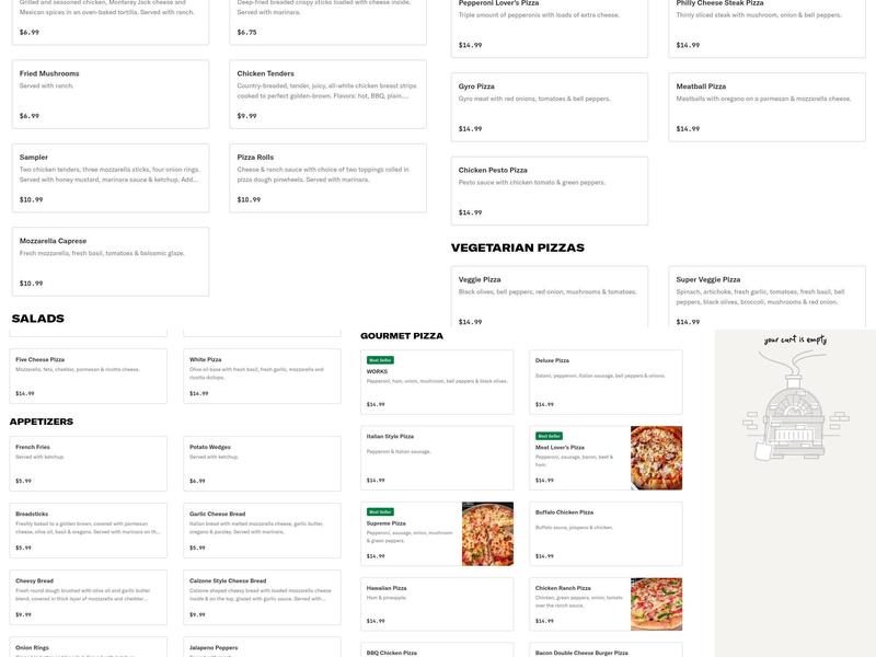 Michaelangelo's Pizza Menu