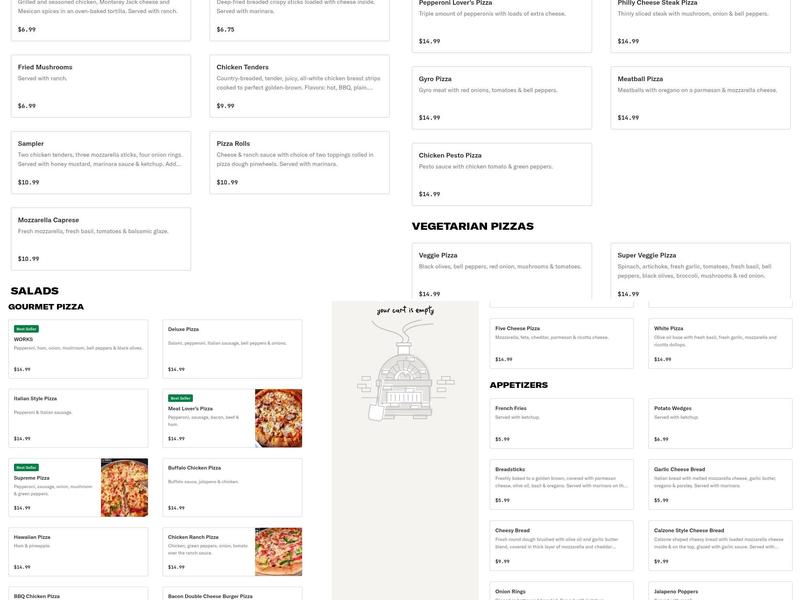Michaelangelo's Pizza Menu