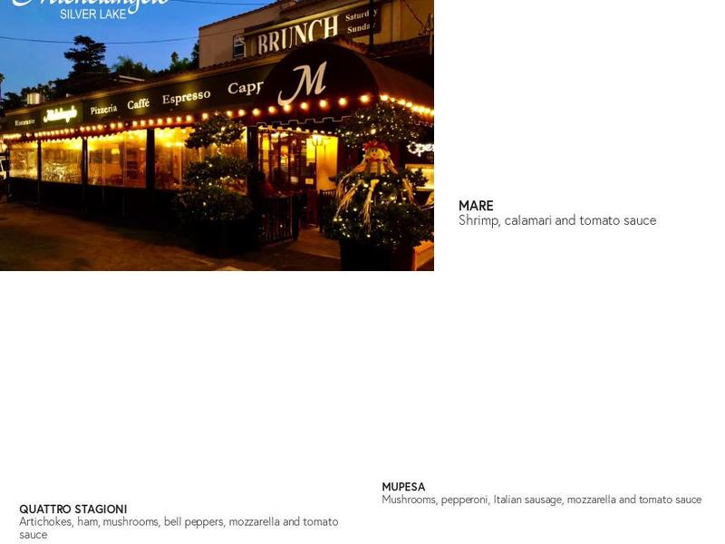 Michelangelo Ristorante Menu