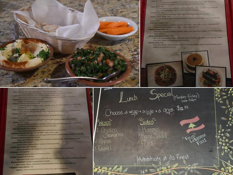 Micho'z Fresh Lebanese Grill Menu