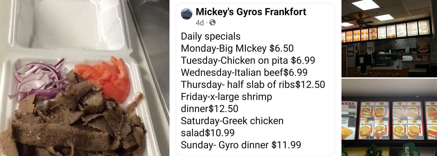Mickey's Gyros Menu