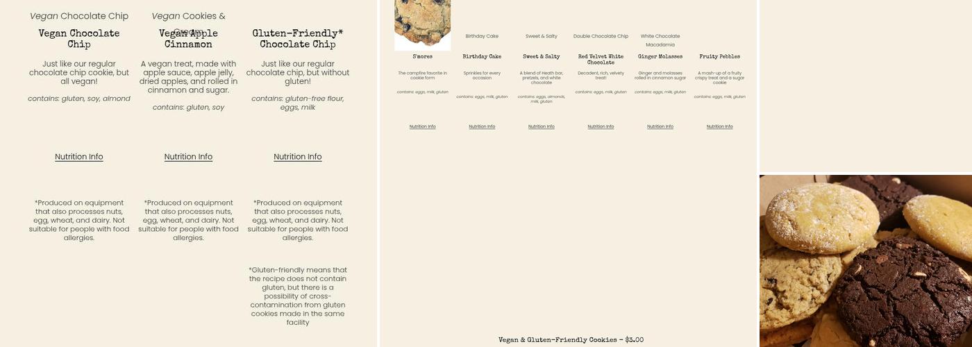 Midnight Cookie Co. Menu