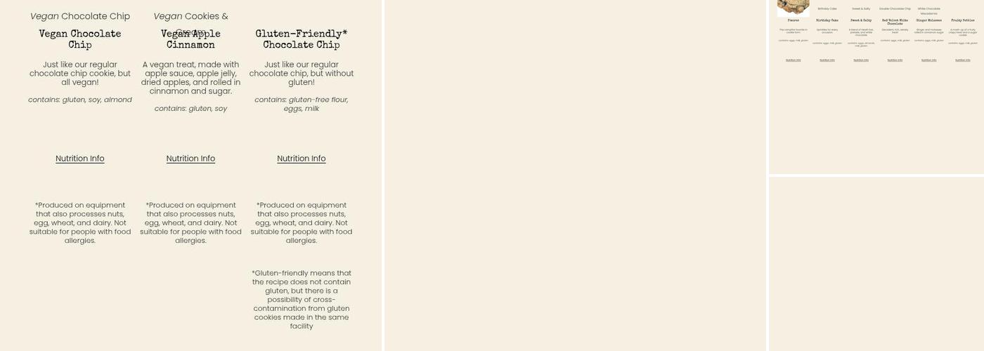 Midnight Cookie Co. Menu