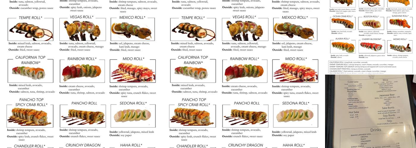 Mido Sushi Menu