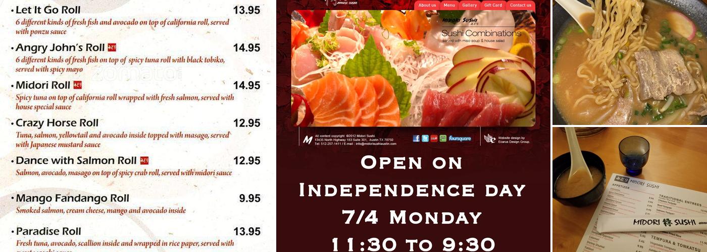 Midori Sushi Austin Menu