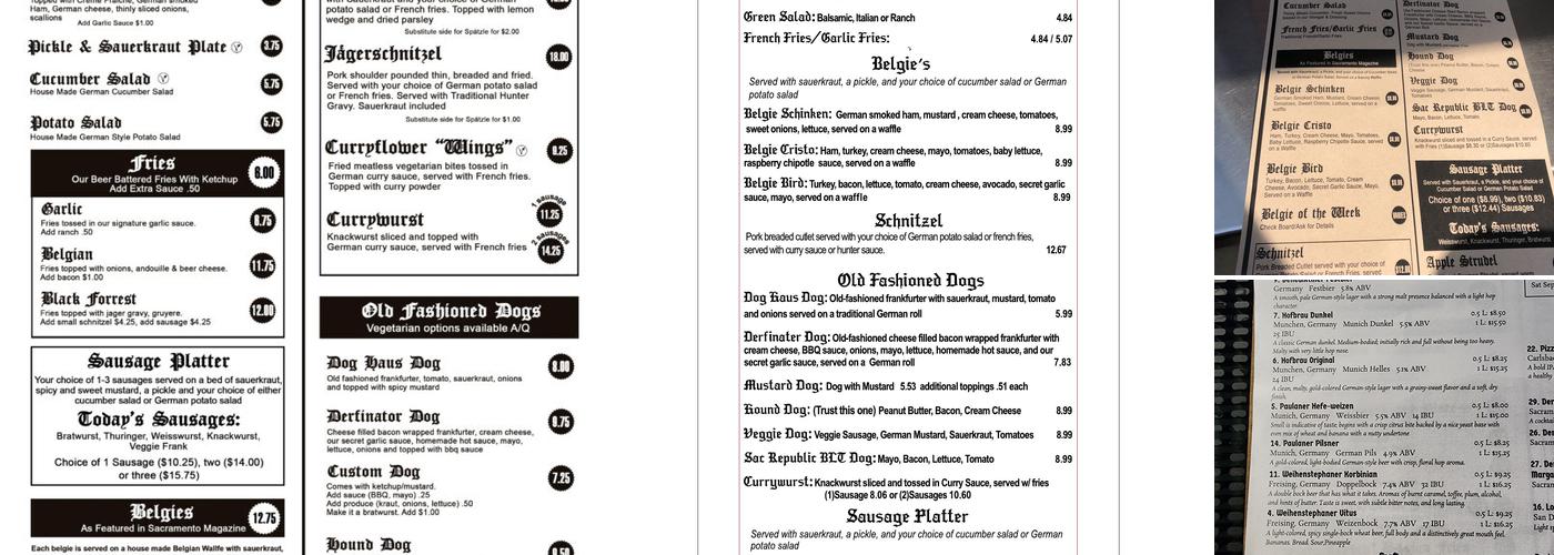 Der Biergarten Menu