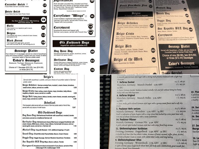 Der Biergarten Menu