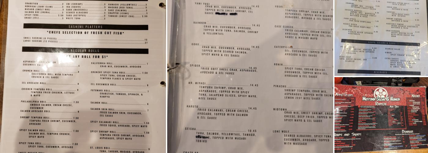 Midtown Sushi & Ramen Menu