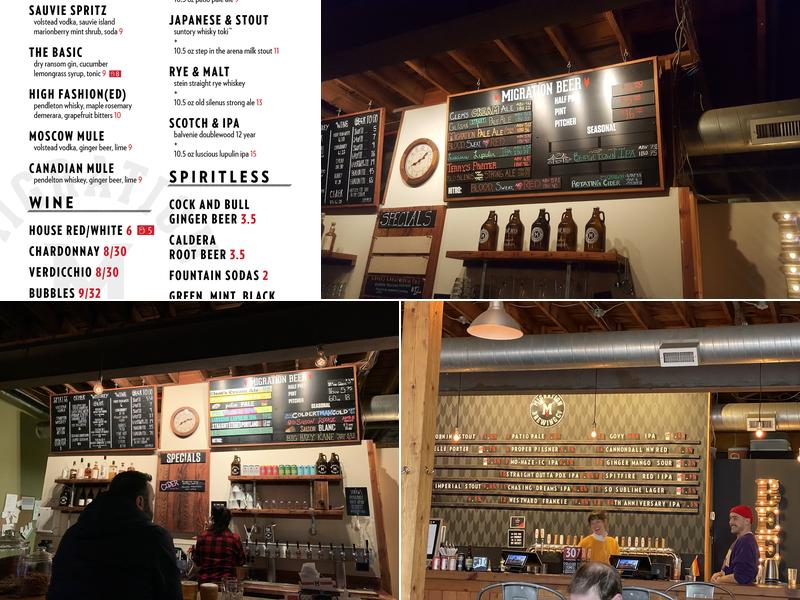 Migration Brewing - Glisan Menu