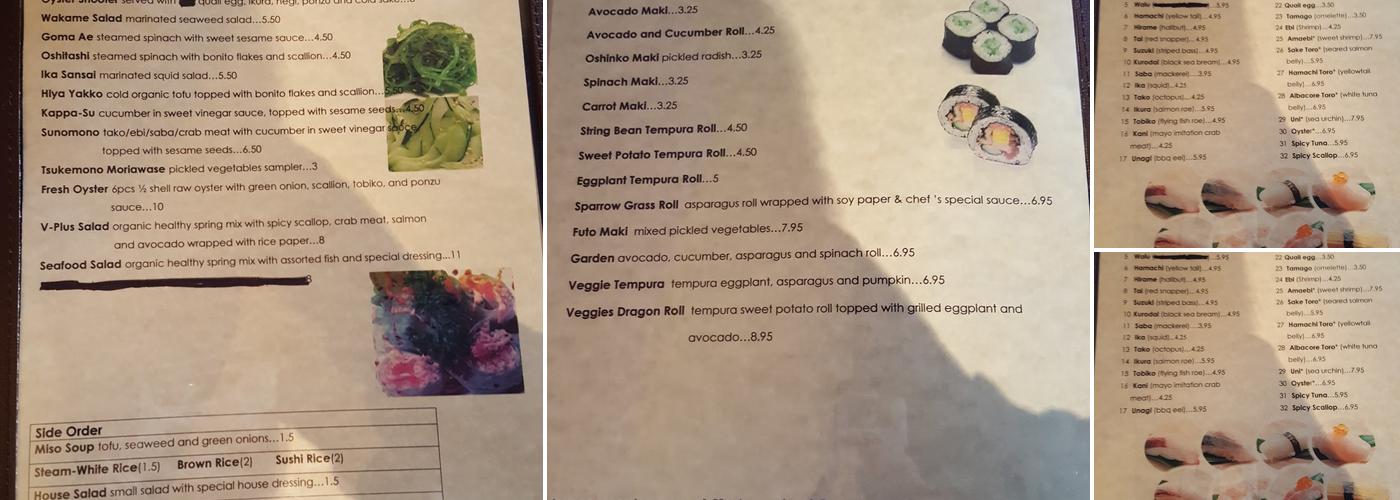 Mikado Sushi Menu