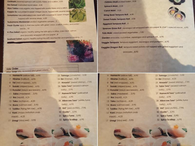 Mikado Sushi Menu