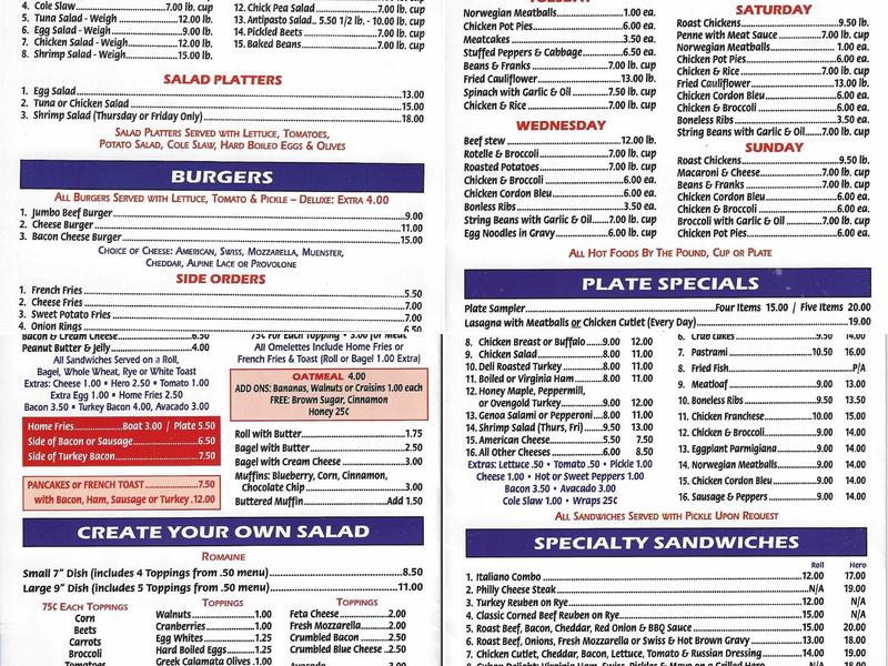 Mike's Delicatessen Menu