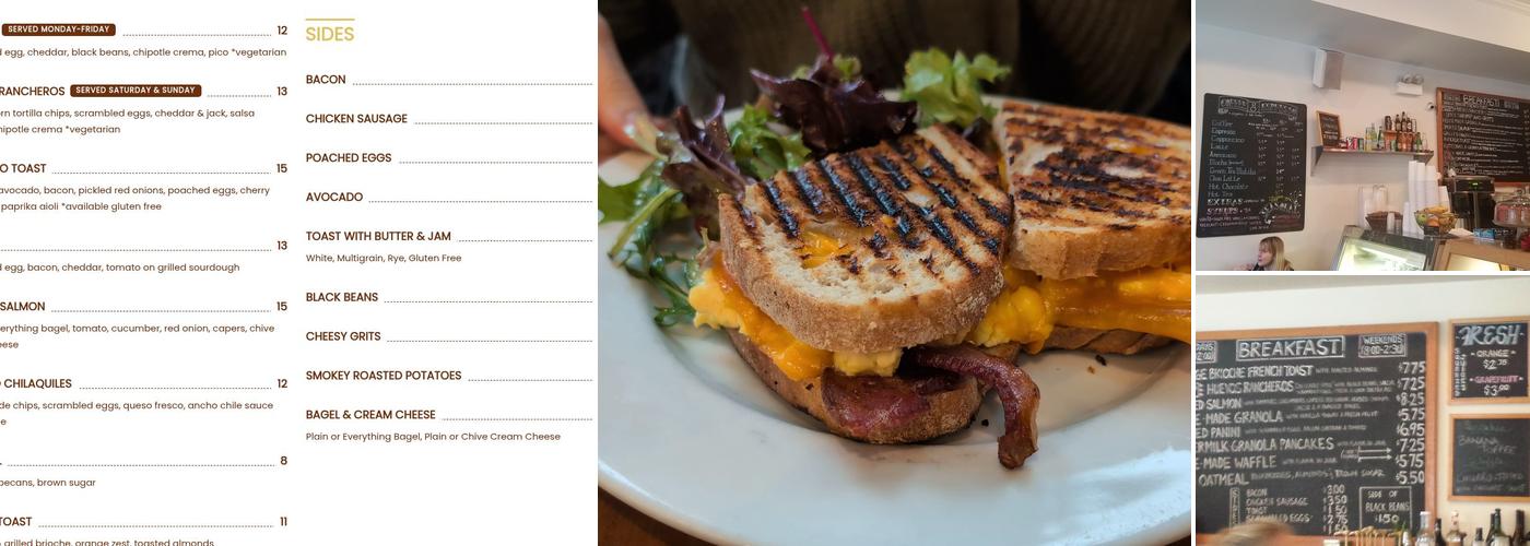 Milk & Honey Cafe Menu