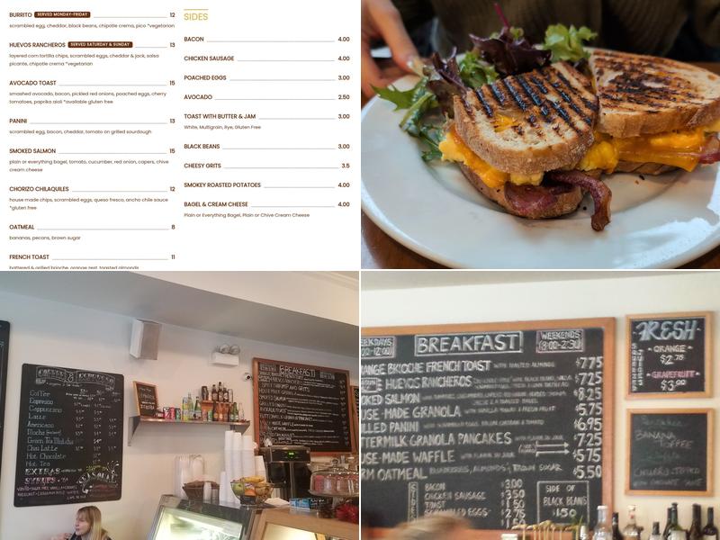 Milk & Honey Cafe Menu