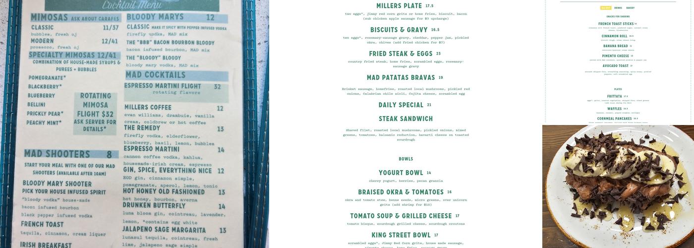 Millers All Day Menu