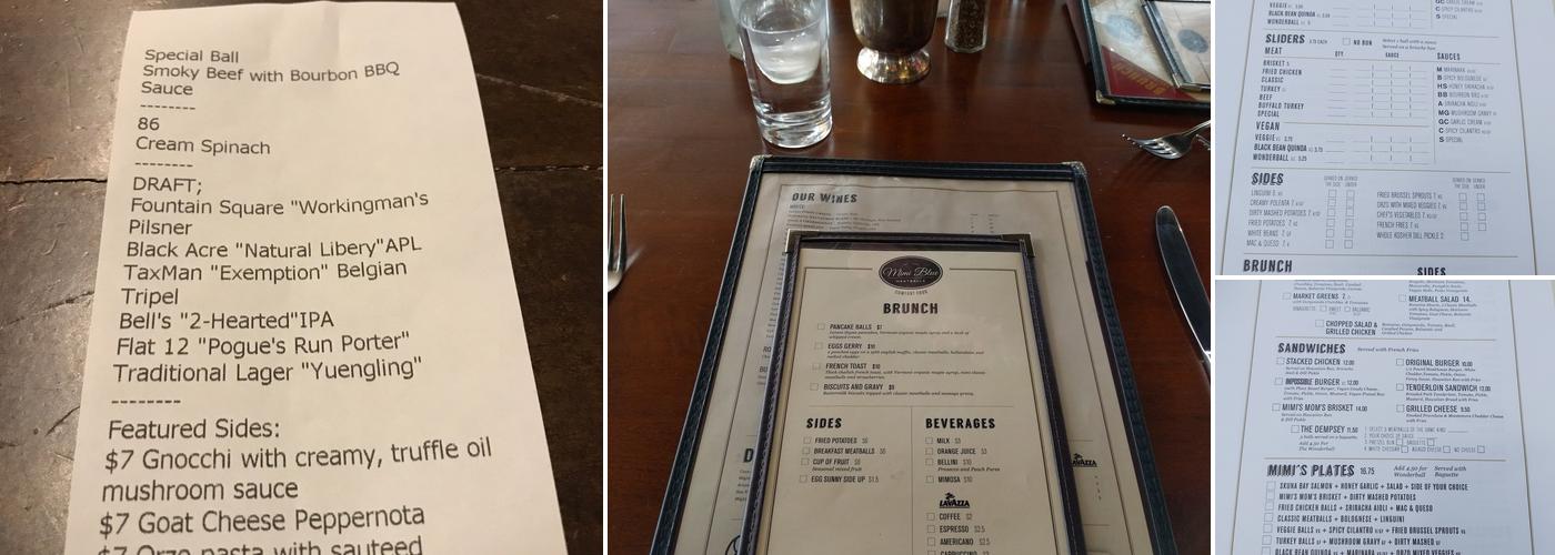 Mimi Blue Restaurants Menu