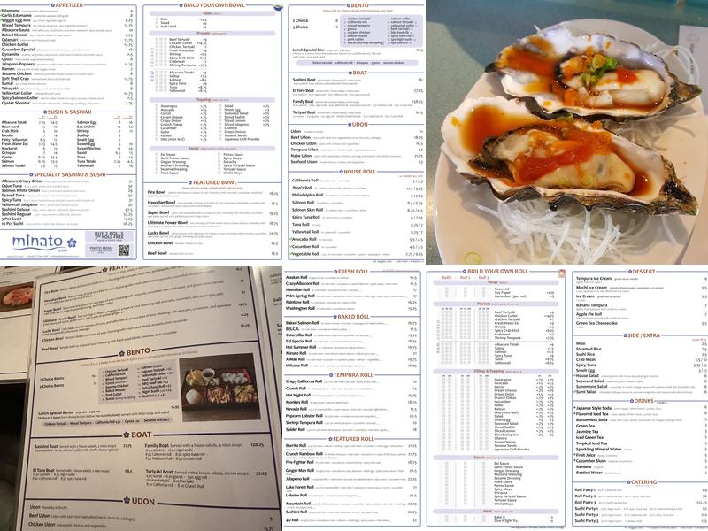 Minato Sushi Menu