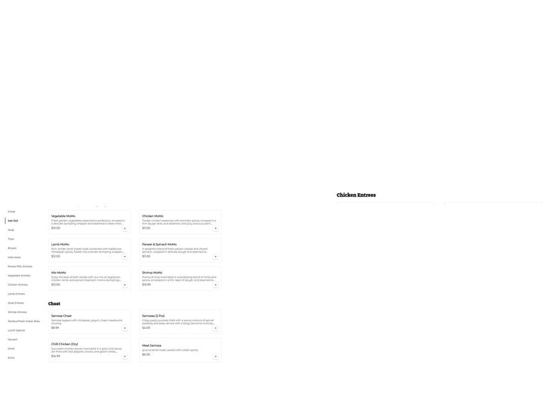 Mint Indian Eatery Menu