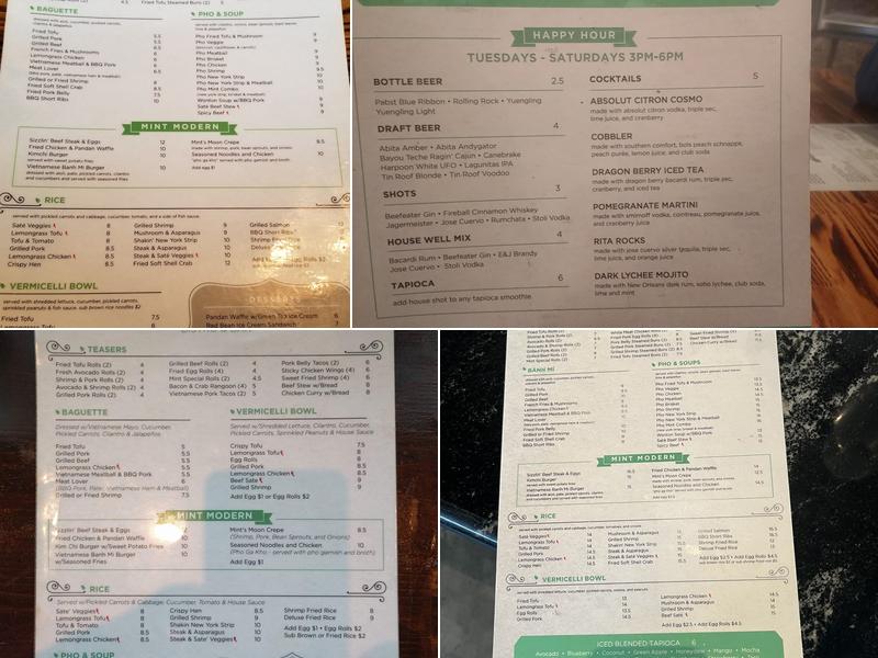 Mint Modern Vietnamese Menu