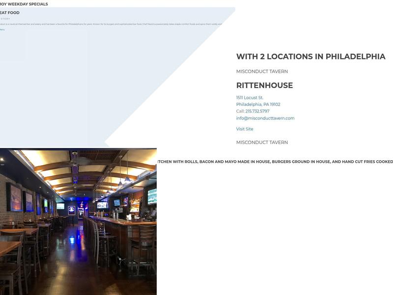 Misconduct Tavern Menu