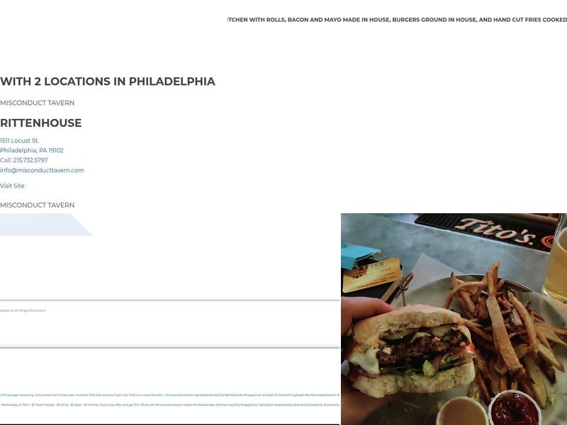 Misconduct Tavern Menu