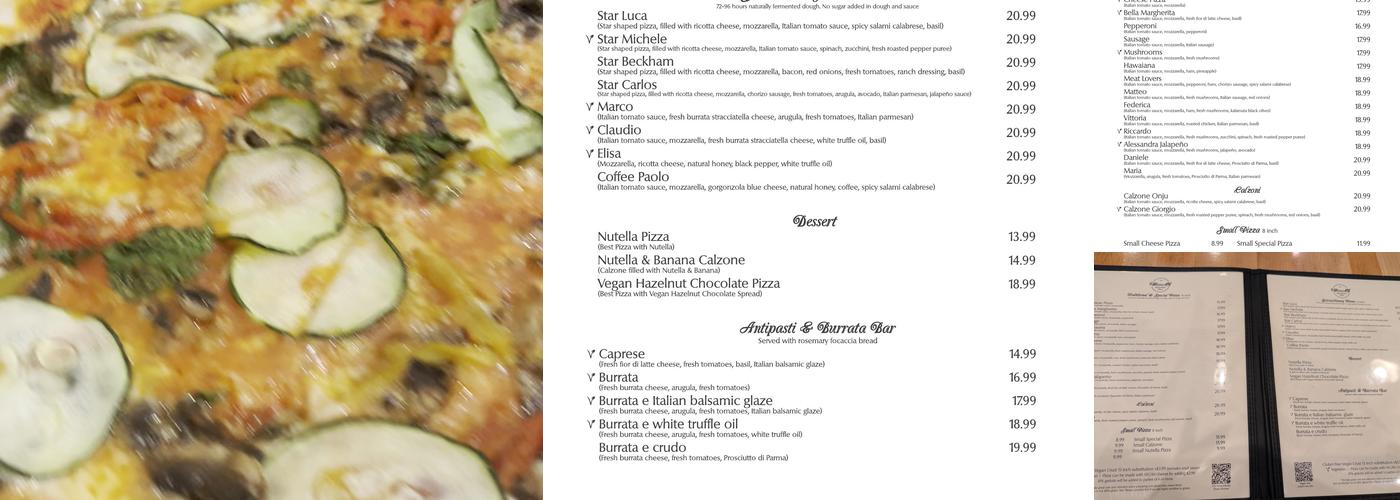 Mister O1 Extraordinary Pizza Menu