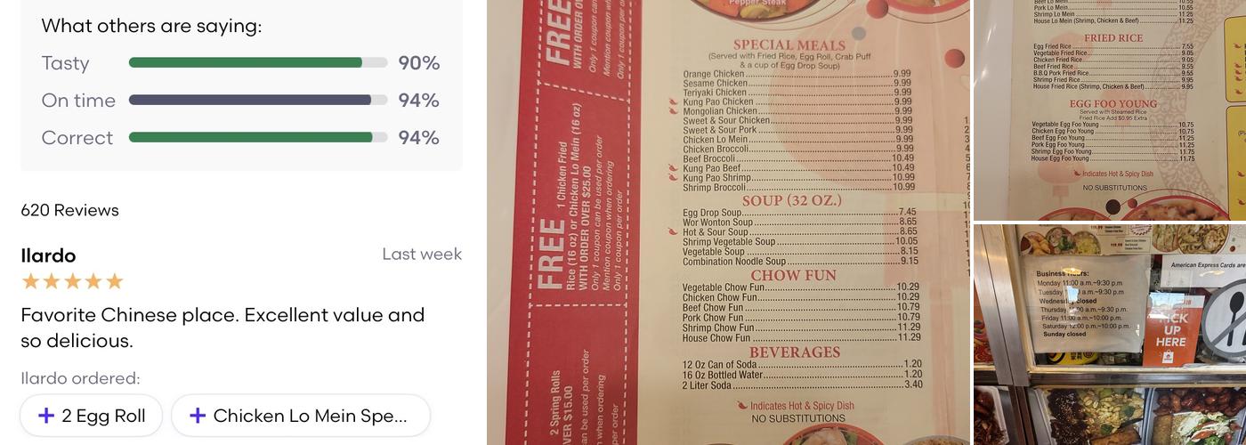 Mr. Wong Menu