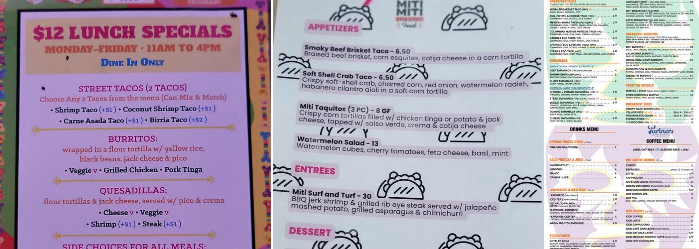 Miti Miti Menu