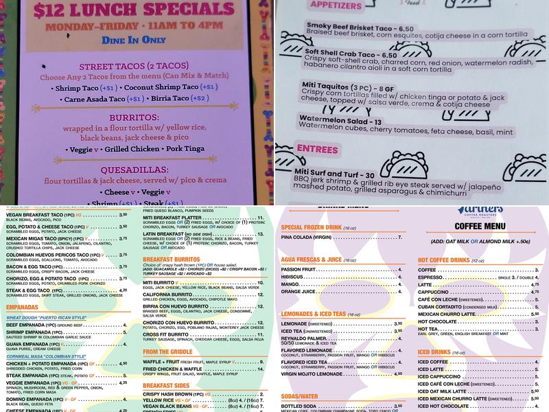 Miti Miti Menu
