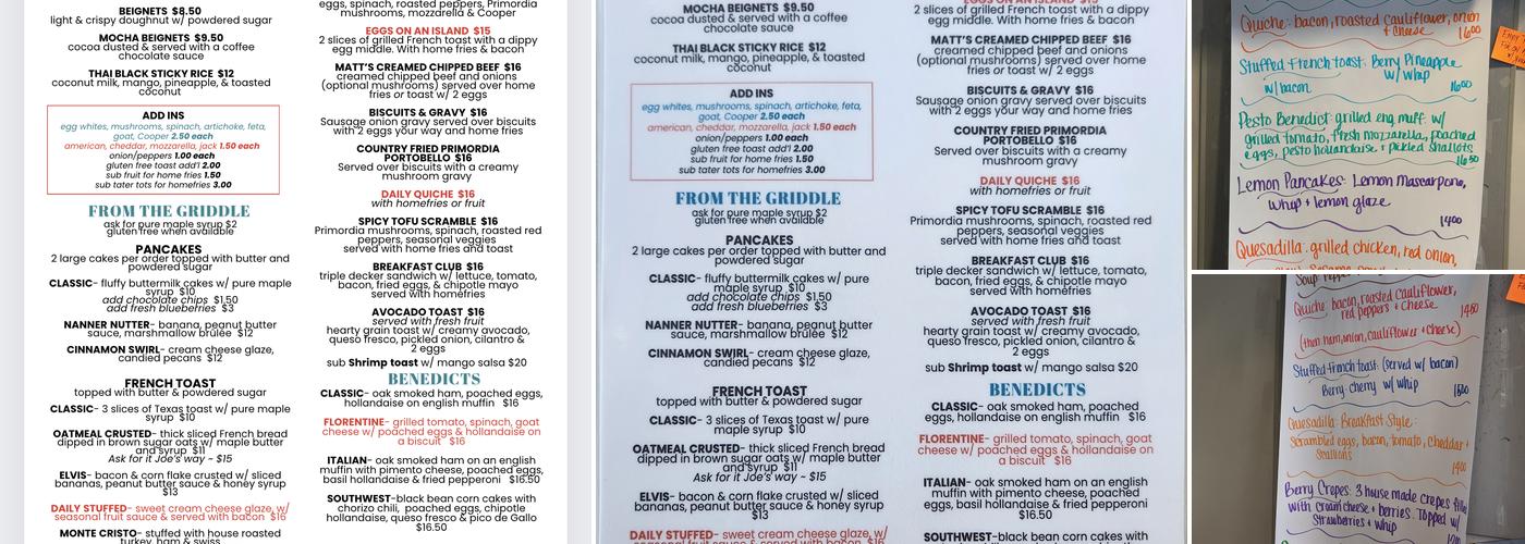Mitzi's Table Menu