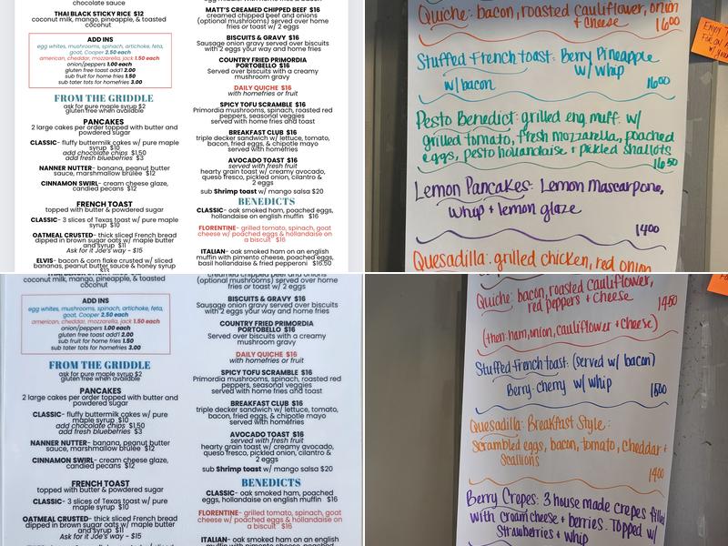 Mitzi's Table Menu