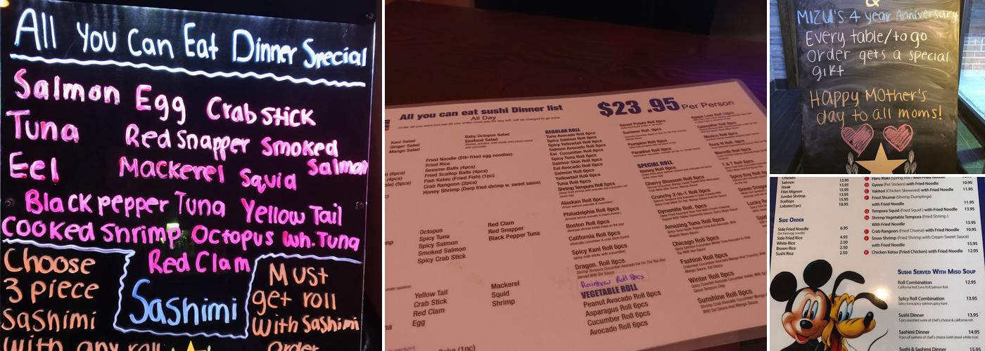 Mizu Sushi House Menu