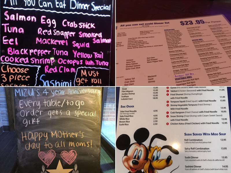 Mizu Sushi House Menu