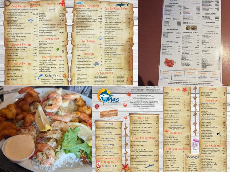 Mo's Seafood Menu
