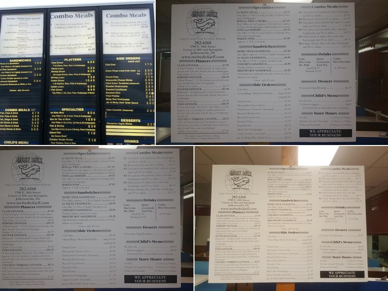 Moby Dick Restaurants Menu