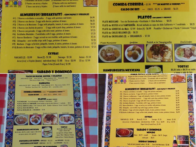 Mocambo Menu