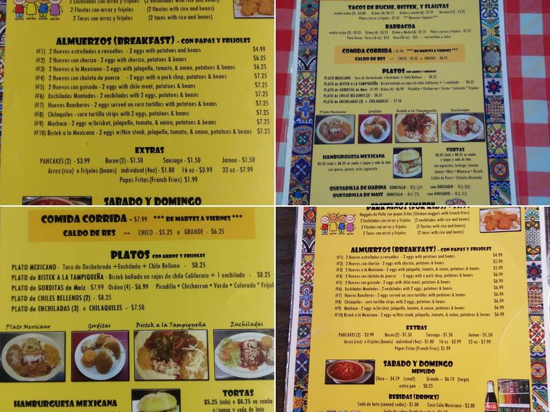 Mocambo Menu