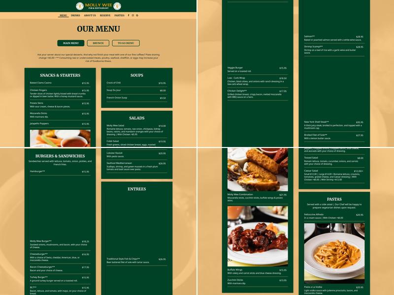 Molly Wee Menu