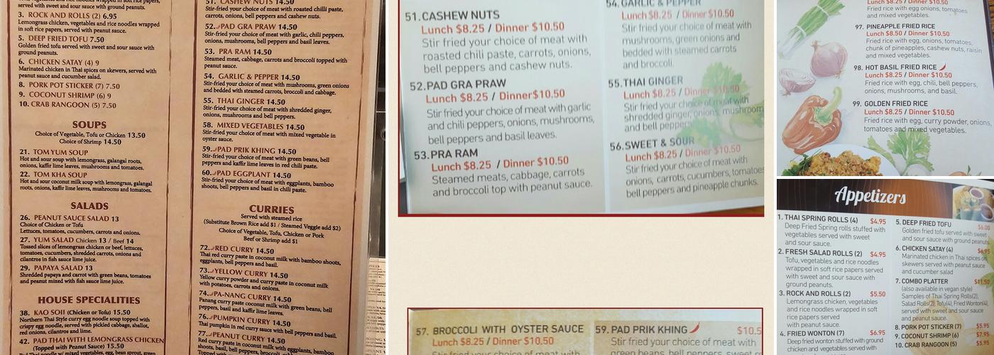 Monsoon Thai Cuisine Menu