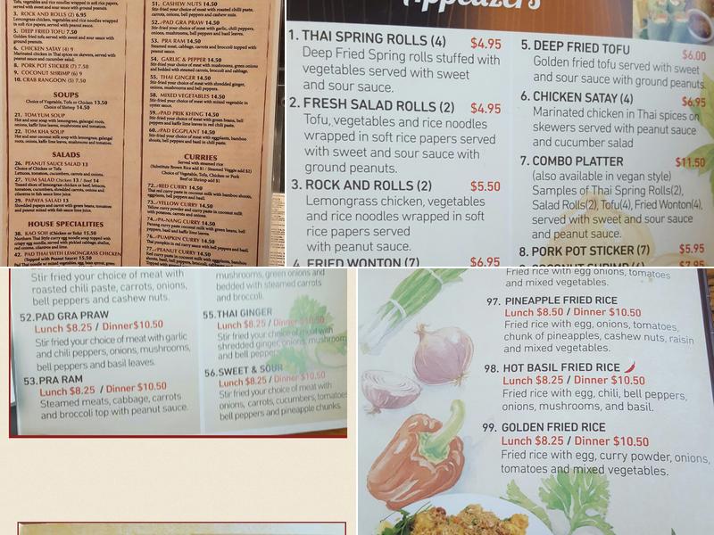 Monsoon Thai Cuisine Menu