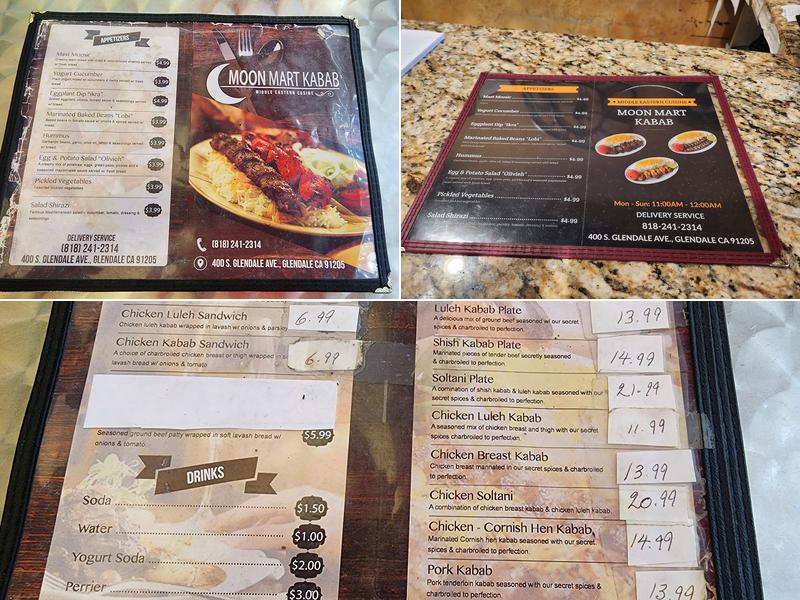Moon Mart Kabab Menu