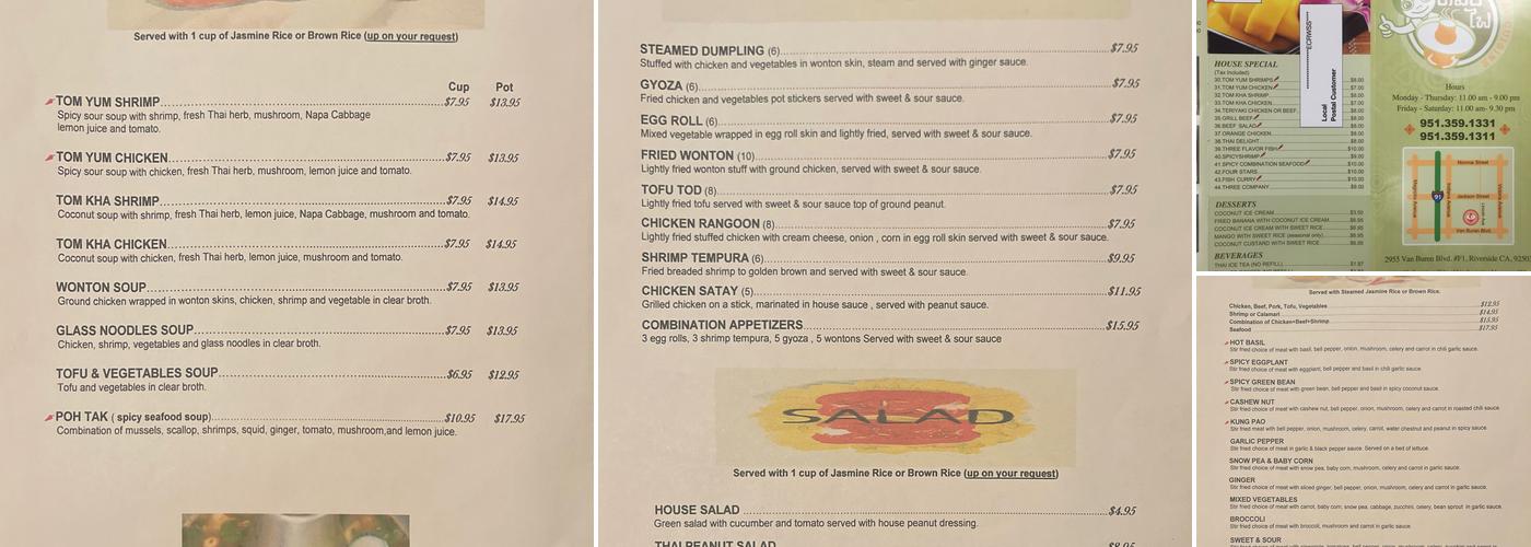 Morefire Thai Menu