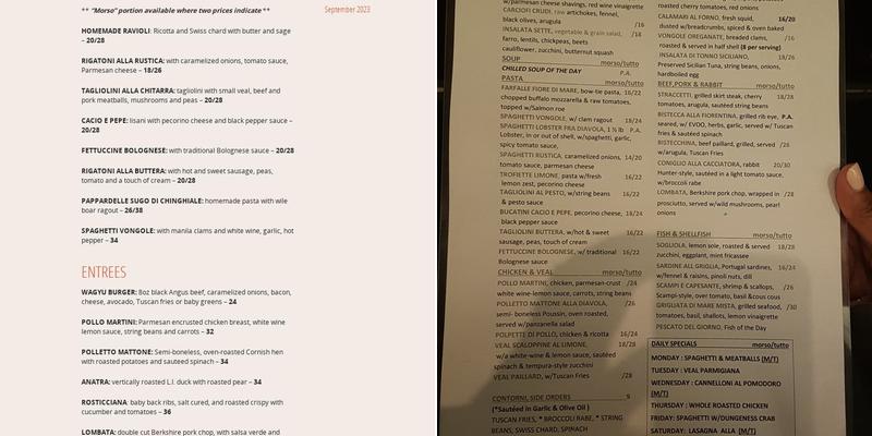 Morso Menu