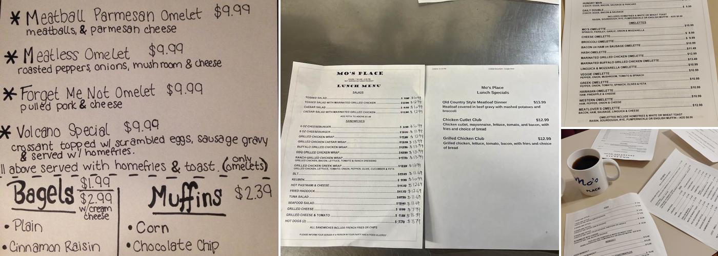 Mo’s Place Menu