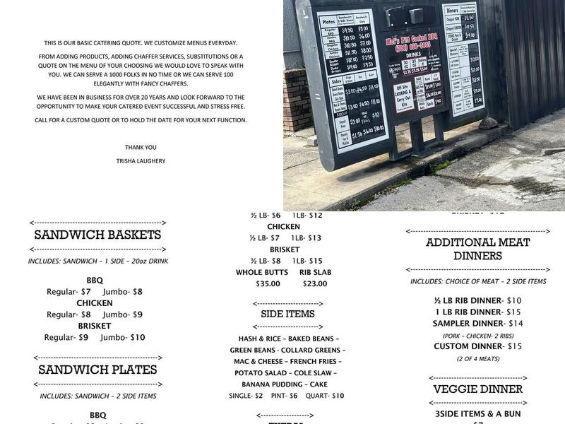 Mot's Pit Cooked Barbeque Menu