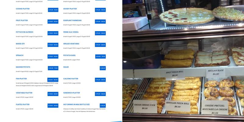 Mozzarella Kosher Menu