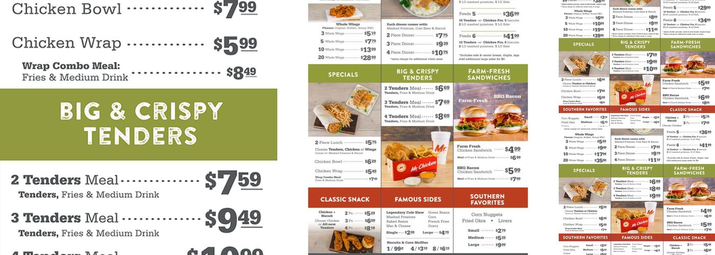 Mr. Chicken Menu