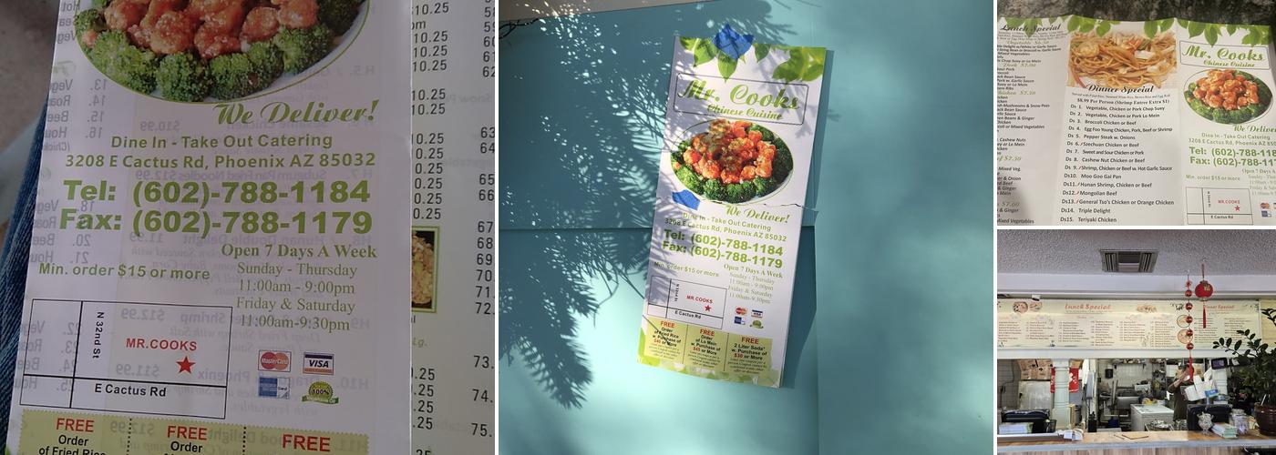 Mr Cooks Menu
